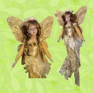 Vintage Gold & Yellow Fairy Ornament